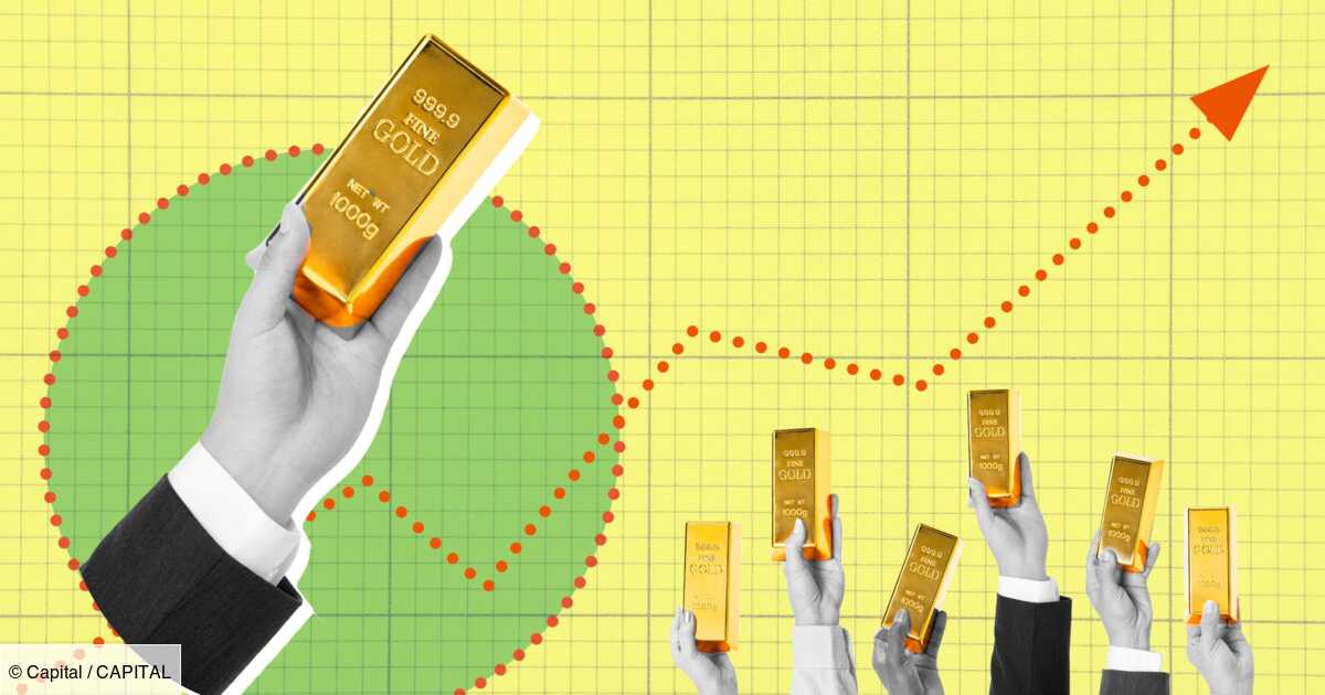 a group of hands holding gold bars